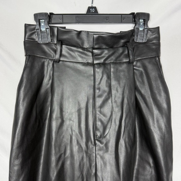 BB Dakota Women’s Paperbag Waist Faux Leather Pants In Black. Size 2. NWT. - Picture 9 of 16
